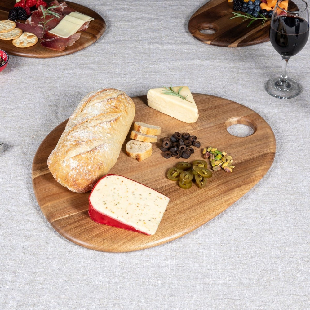 Picnic Time Family of Brands Pebble Shaped Acacia Serving Board, 18