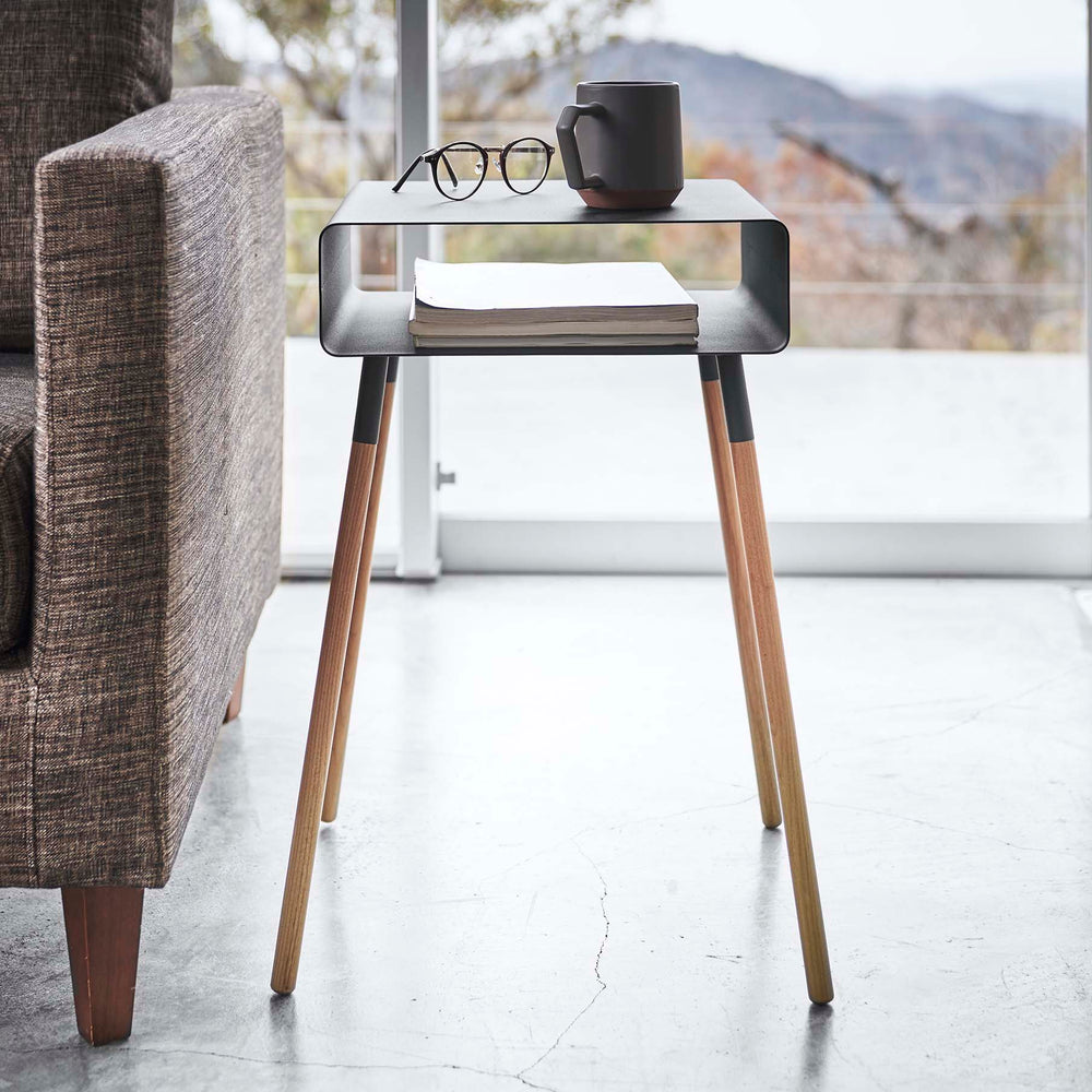 
                      
                        Steel Storage Table with Wood Legs, Tall - 23" H
                      
                    