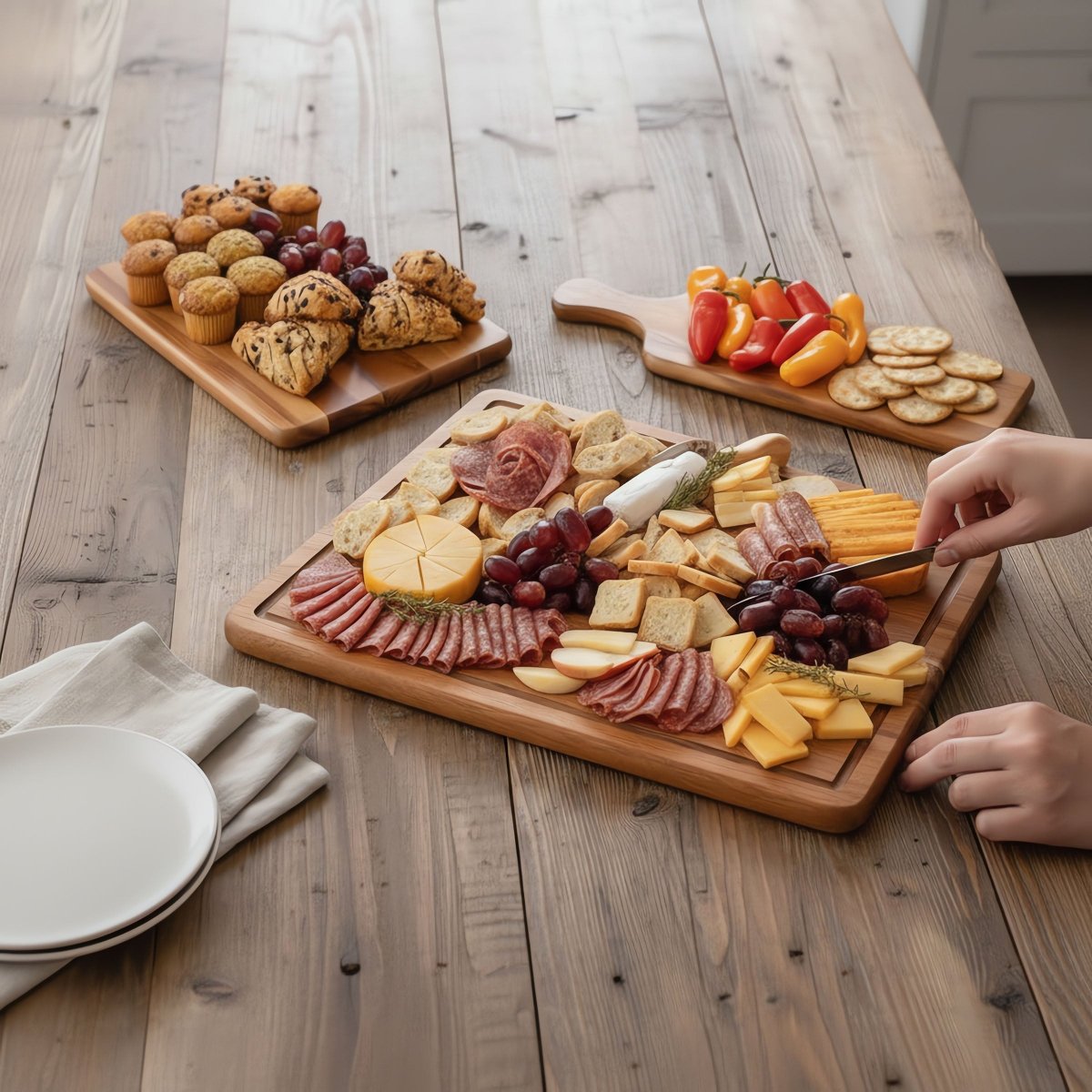 Picnic Time Family of Brands Acacia Wood 3 - Piece Charcuterie & Serving Board Set
