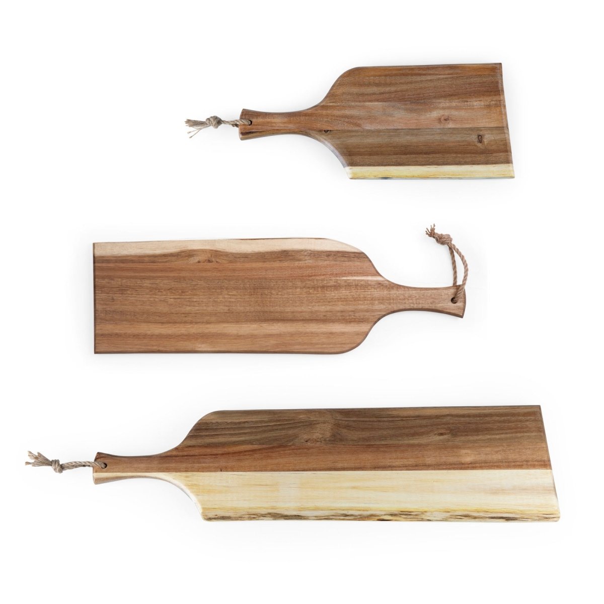 Picnic Time Family of Brands Artisan Serving Planks with Handles (18", 24", 30") - Set of 3