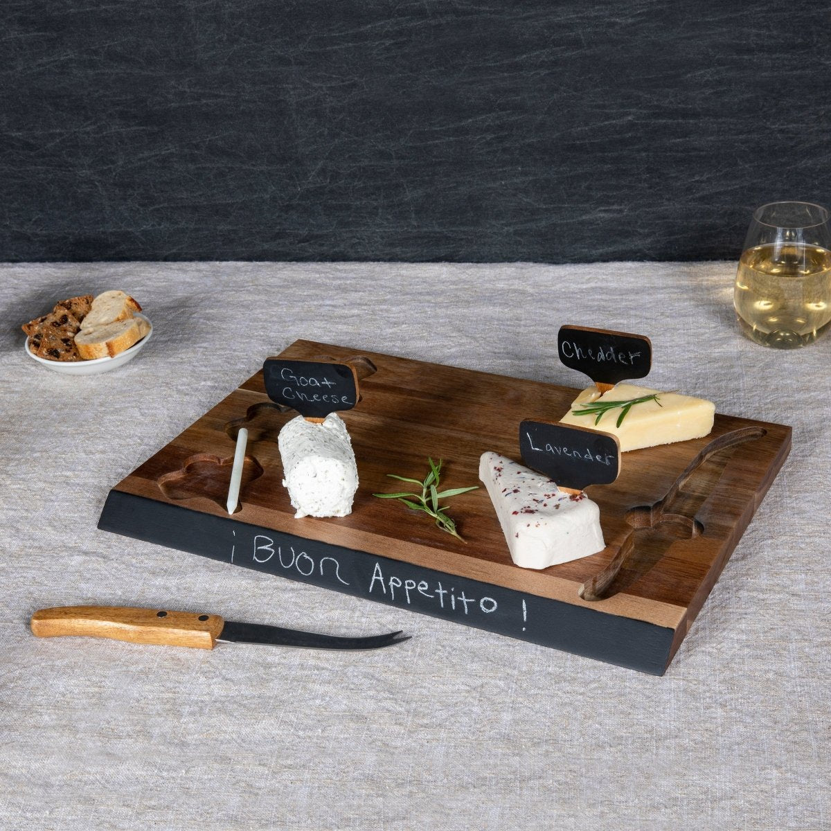 Picnic Time Family of Brands Delio Acacia Cheese Cutting Board & Tools Set