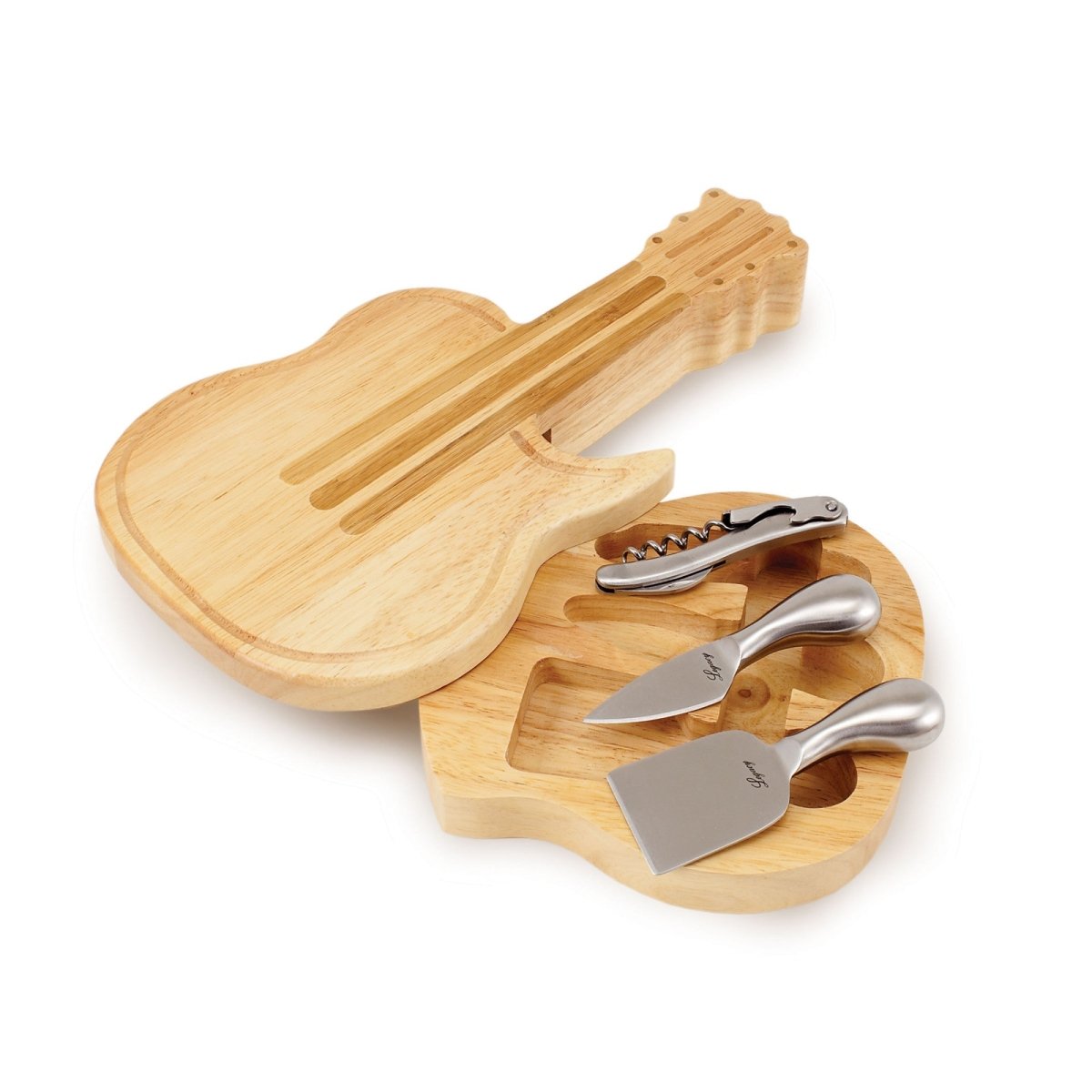 Picnic Time Family of Brands Guitar Cheese Cutting Board & Tools Set