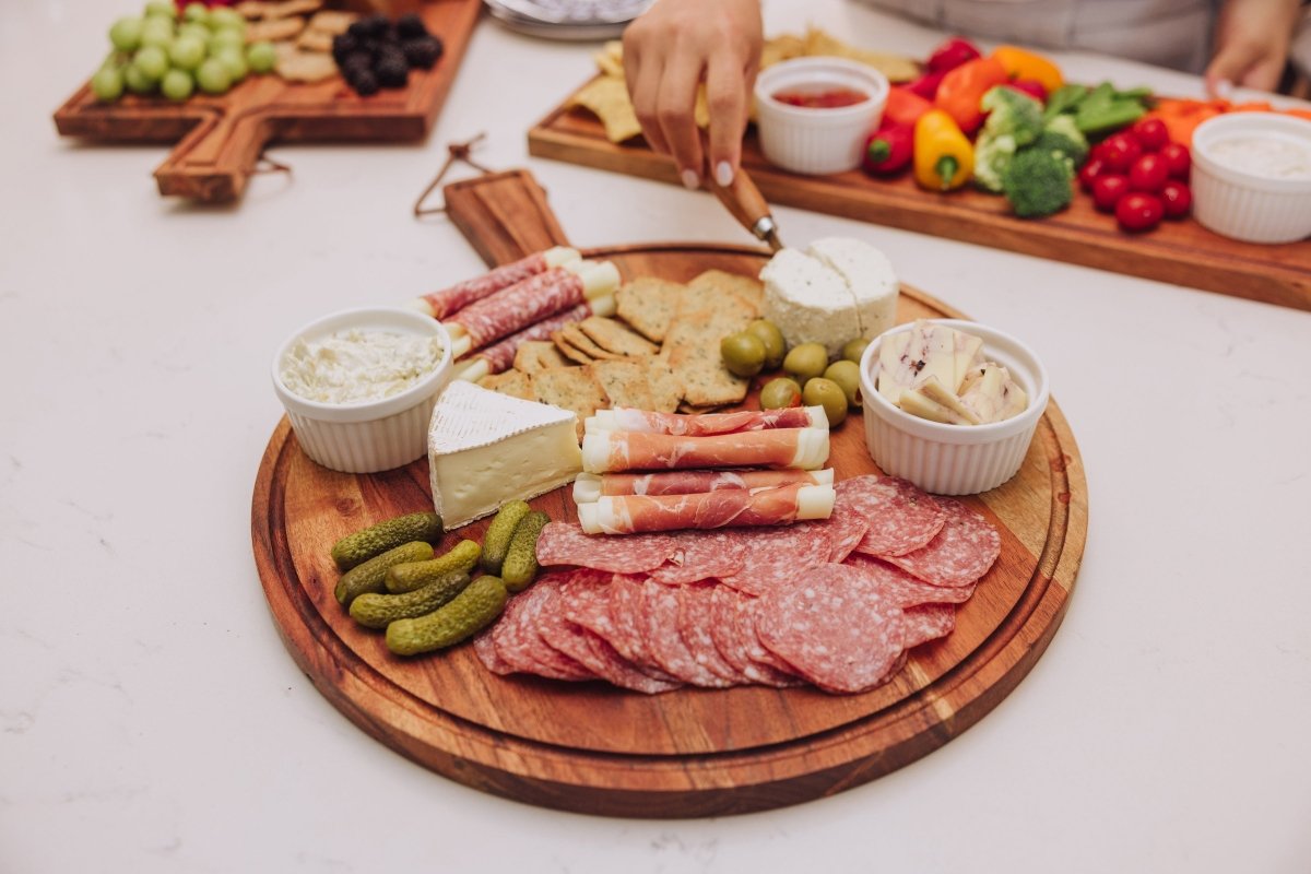 Picnic Time Family of Brands Tagliere Acacia Wood Round Charcuterie & Serving Board