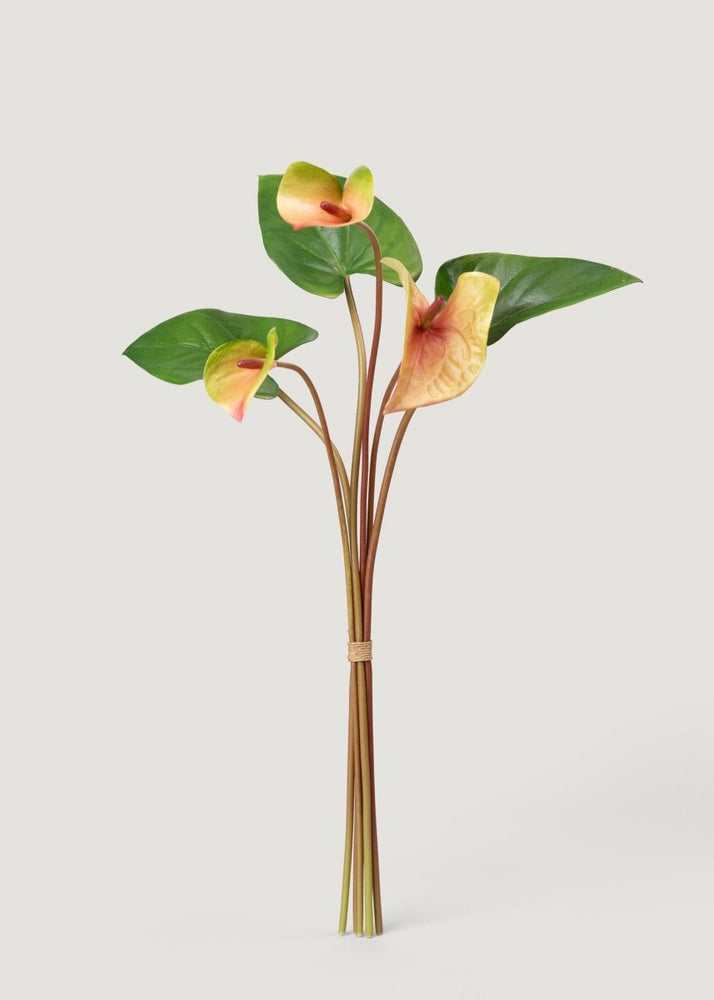 Afloral Pink and Green Faux Tropical Anthurium Flower Bundle - 25" - lily & onyx