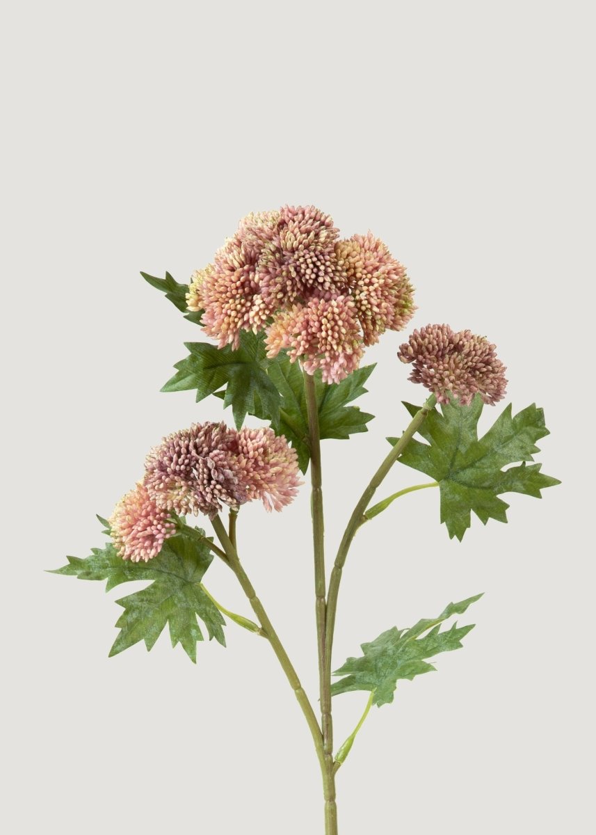 Afloral Pink Artificial Natural Touch Sedum Branch - 28" - lily & onyx