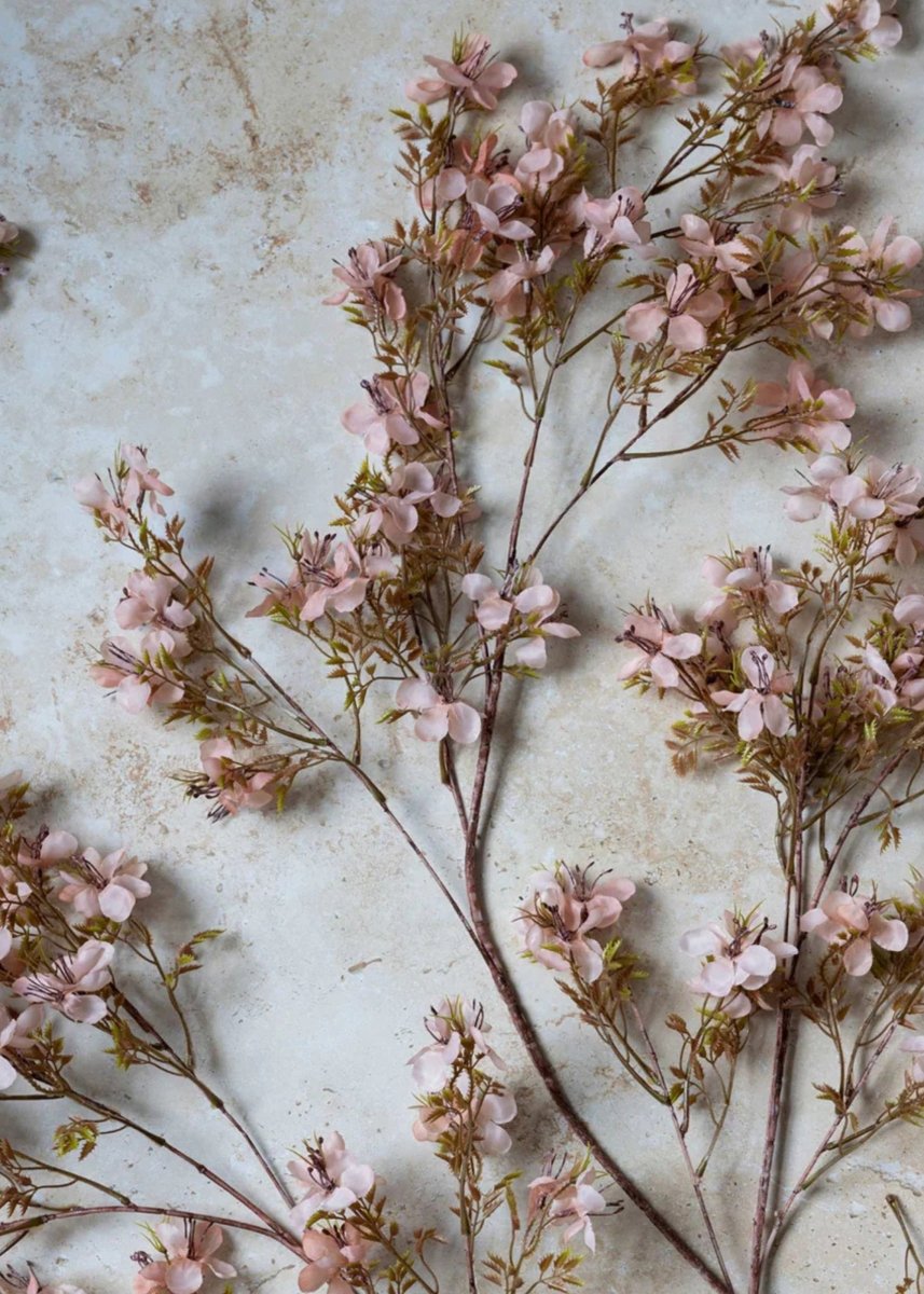 Afloral Pink Artificial Prunus Blossom Flower Branch - 41.25" - lily & onyx