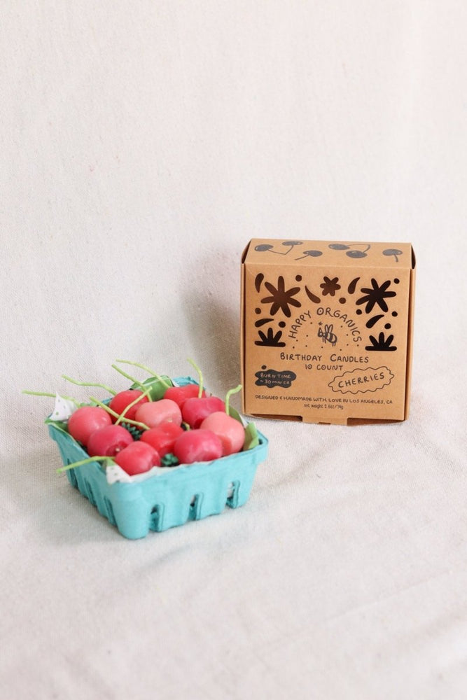 Happy Organics Pink Cherry Birthday Beeswax Candles - 10 Pack - lily & onyx