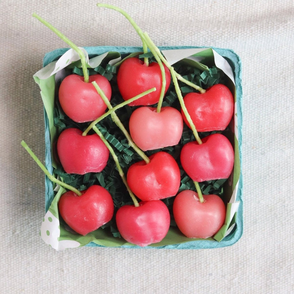 Happy Organics Pink Cherry Birthday Beeswax Candles - 10 Pack - lily & onyx