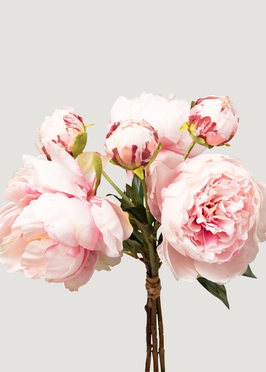 Afloral Pink Peony Faux Flower Bundle of Peonies - 21