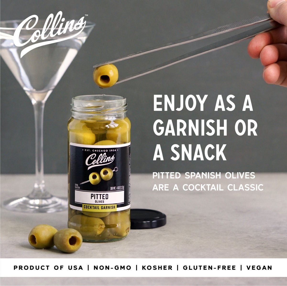 Collins Pitted Olives, 4 oz - lily & onyx