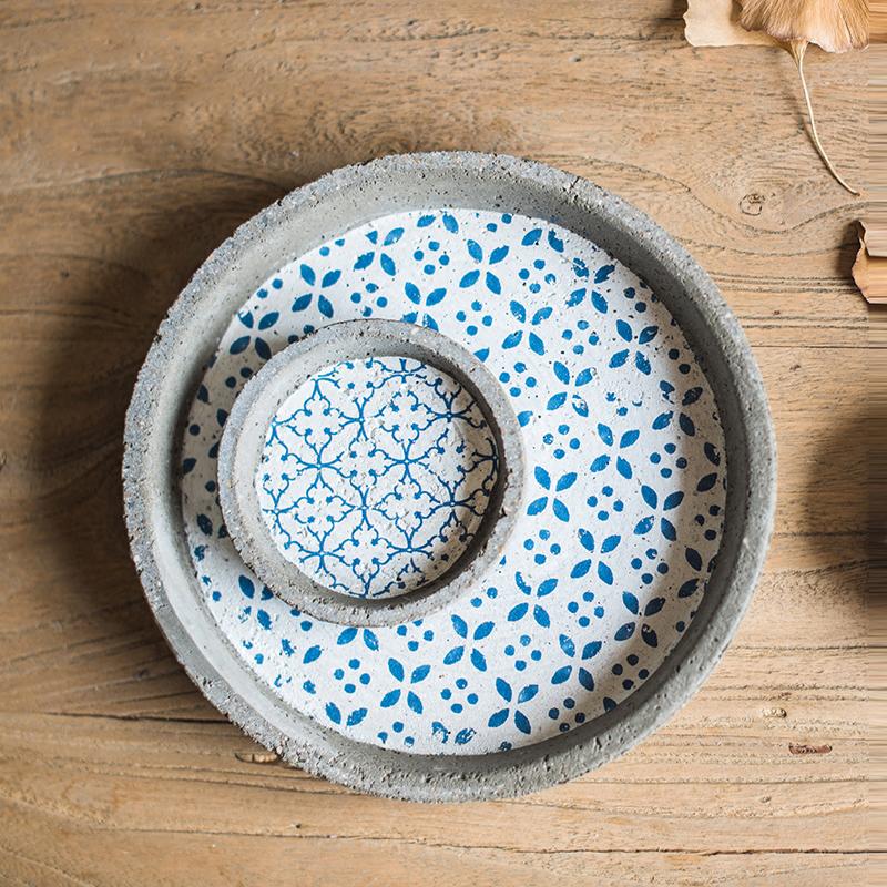
                      
                        Blue Pattern Cement Plant Saucer & Tray, Set of 2
                      
                    