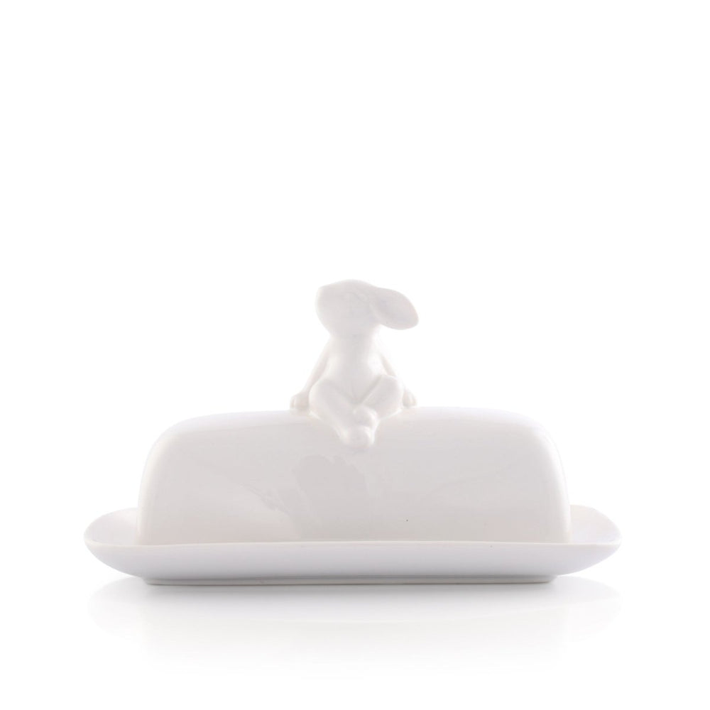 Arthur Court Designs Porcelain Sitting Bunny Butter Dish - lily & onyx