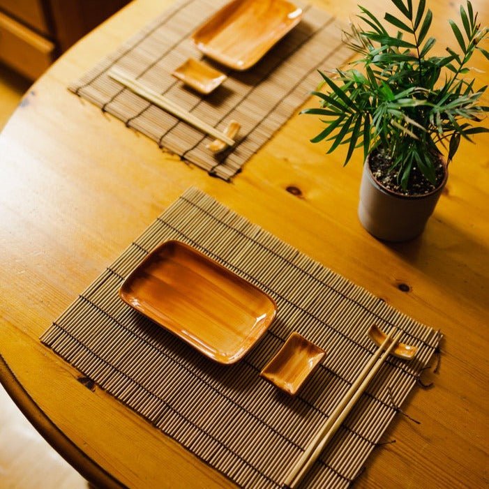Bamboo Switch Porcelain Sushi Set for Two - lily & onyx