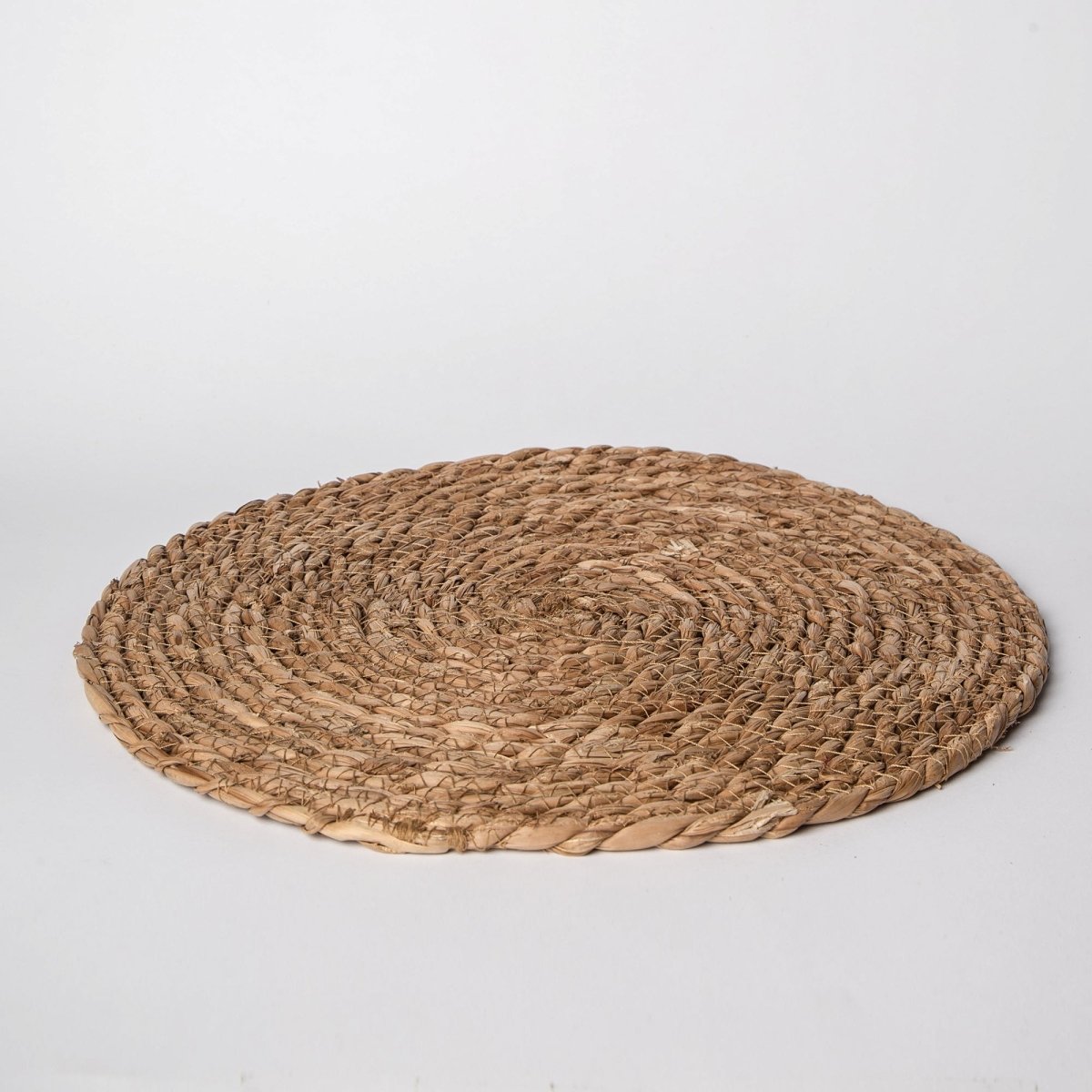 Porto Boutique 14" Round Rattan Placemat - Handwoven Natural Sustainable Dining
