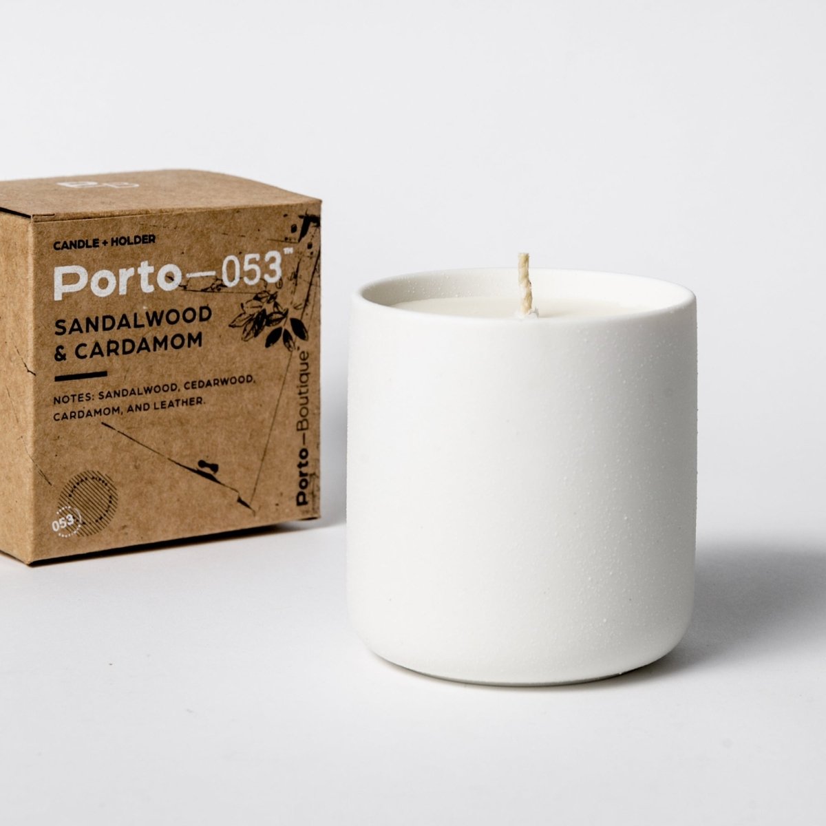 Porto Boutique Hand - Poured Soy Wax Candle - Sandalwood & Cedarwood - 6oz