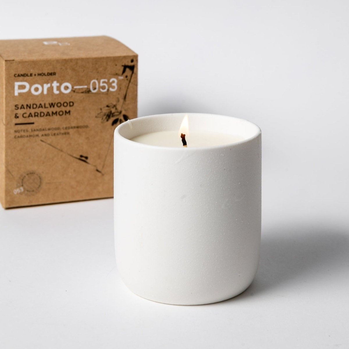 Porto Boutique Soy Wax Scented Candle - Sandalwood & Cedarwood - 10oz Ceramic Holder