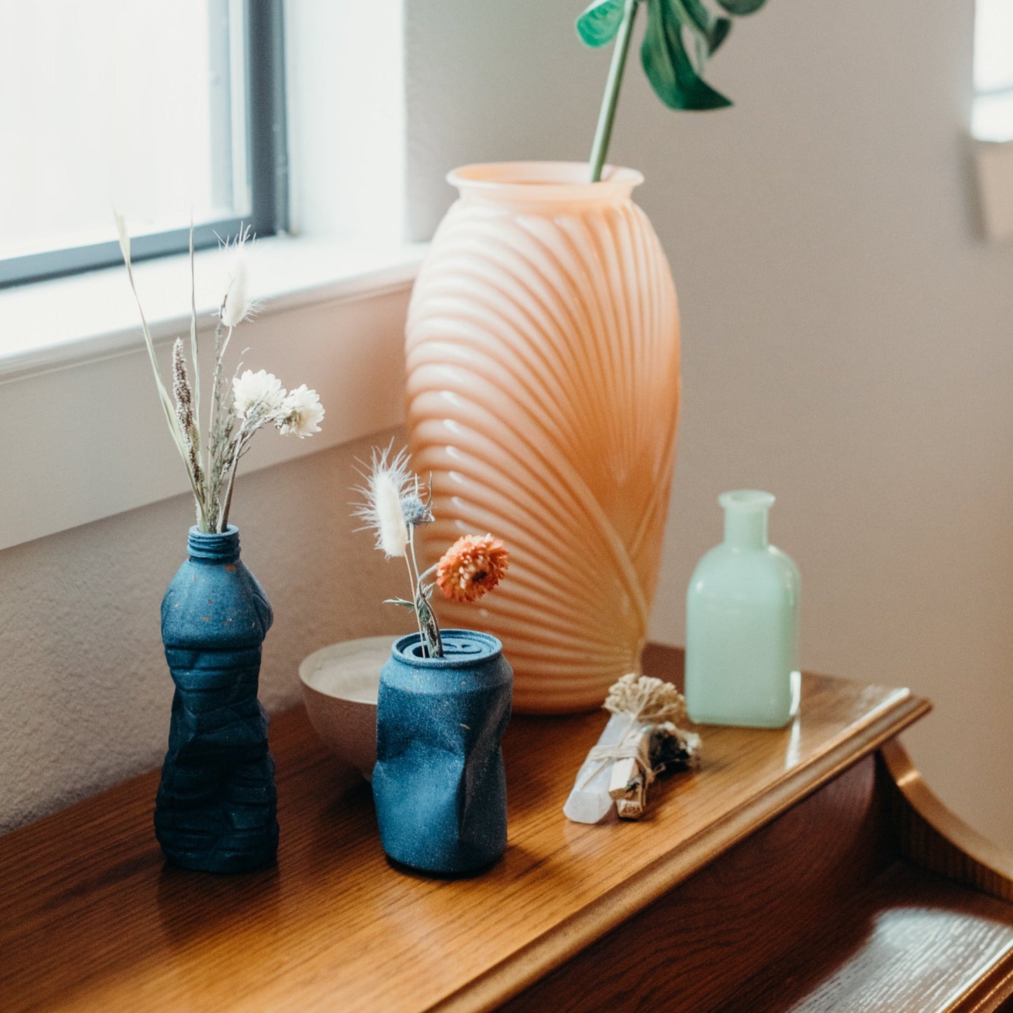 Soda Can Vase | Cobalt Terrazzo