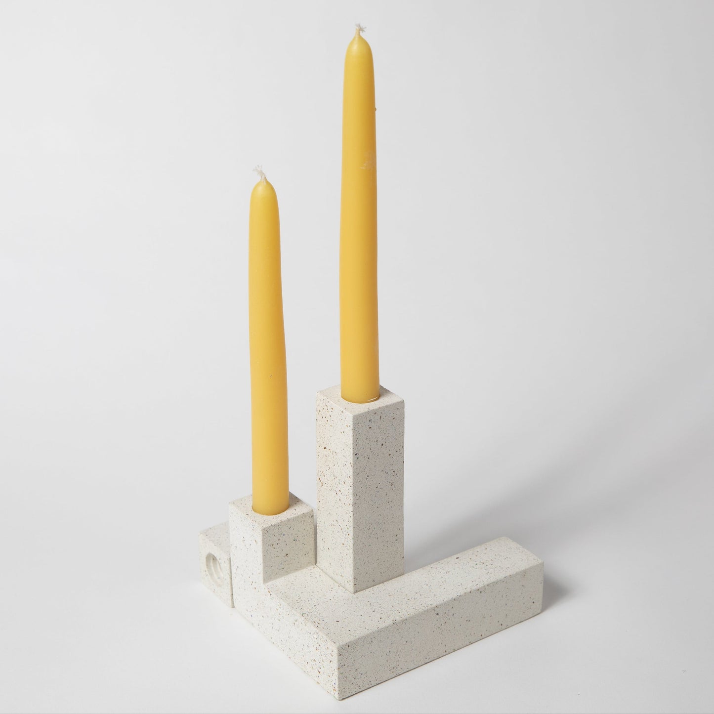 Candlestick Holder Set | White Terrazzo