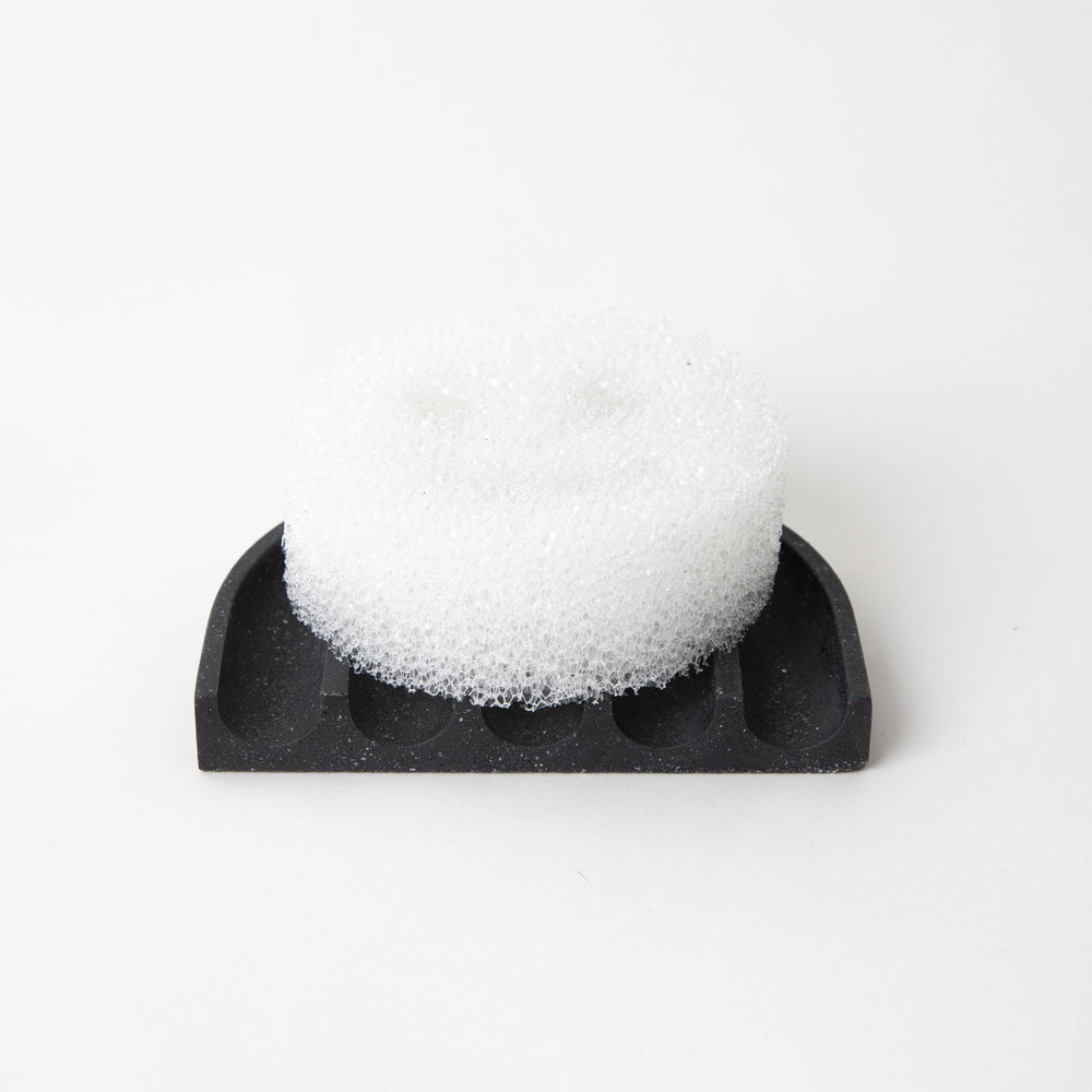 Sponge Rest & Soap Dish | Black Terrazzo
