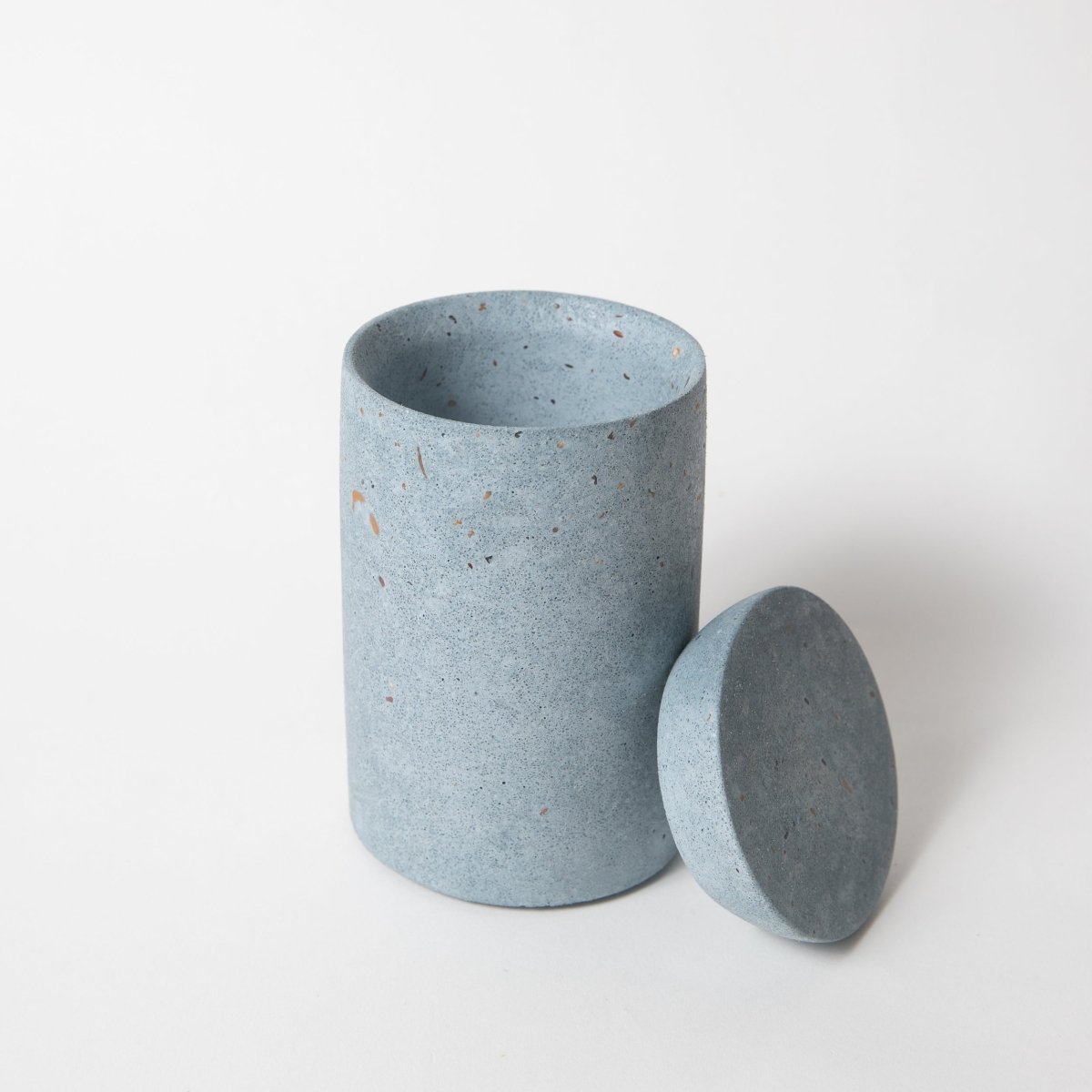 Pretti.Cool Concrete Cotton Swab Holder | Light Blue Terrazzo