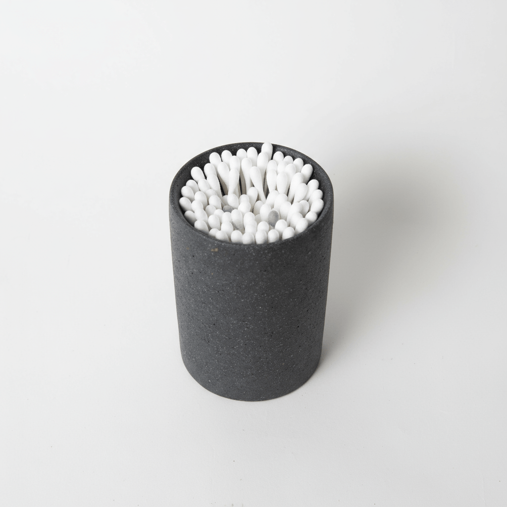Pretti.Cool Concrete Cotton Swab Holder (w/o lid) | Black Terrazzo