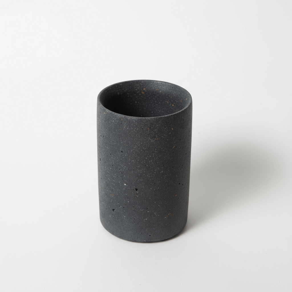Pretti.Cool Concrete Cotton Swab Holder (w/o lid) | Black Terrazzo
