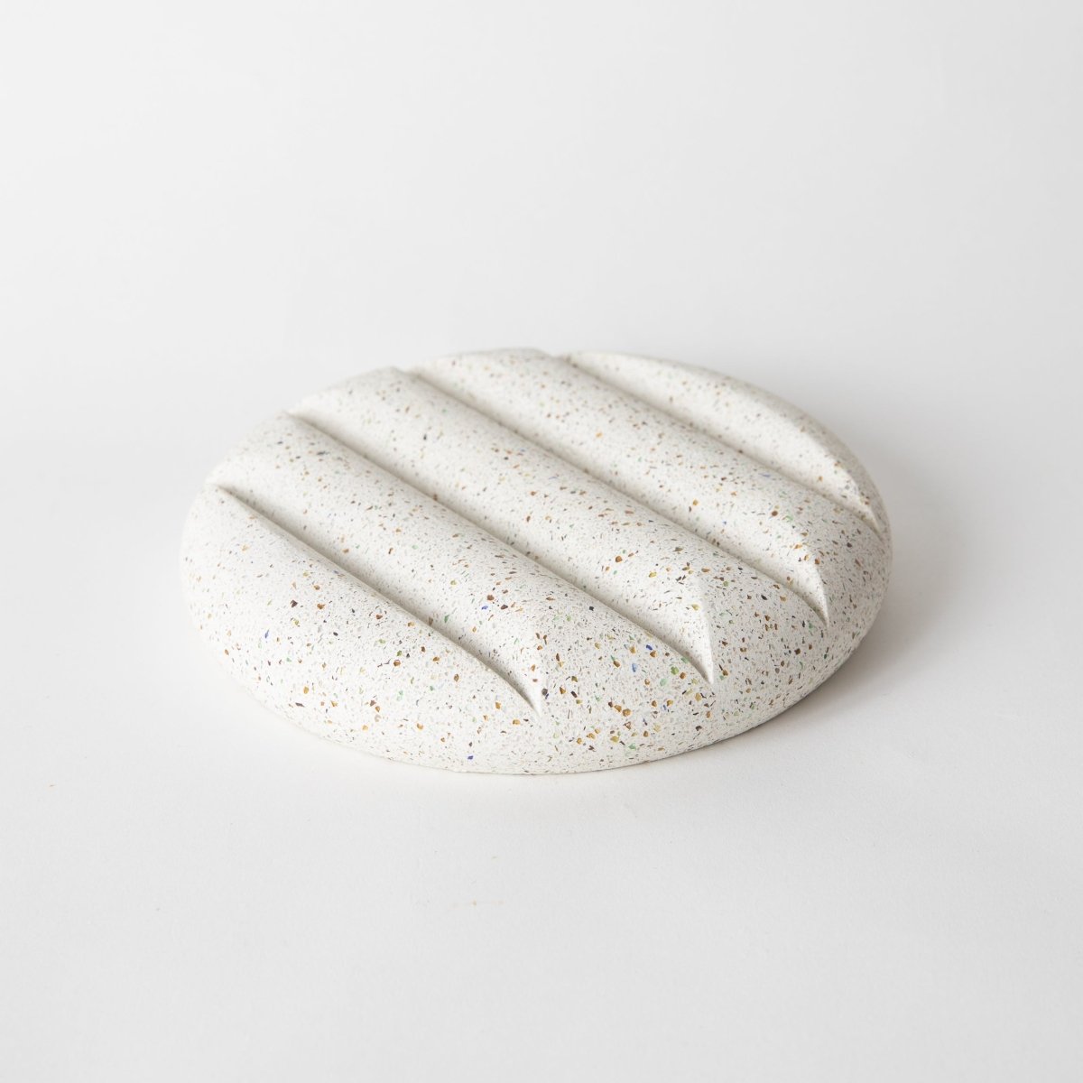 Pretti.Cool Handmade Terrazzo Concrete Pillow Trivet - Recycled Glass & Cork