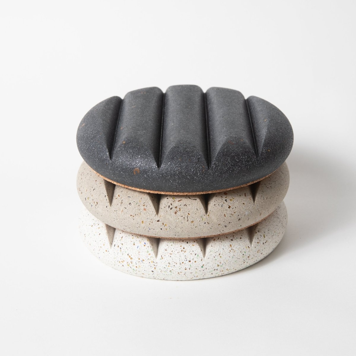 Pretti.Cool Handmade Terrazzo Concrete Pillow Trivet - Recycled Glass & Cork