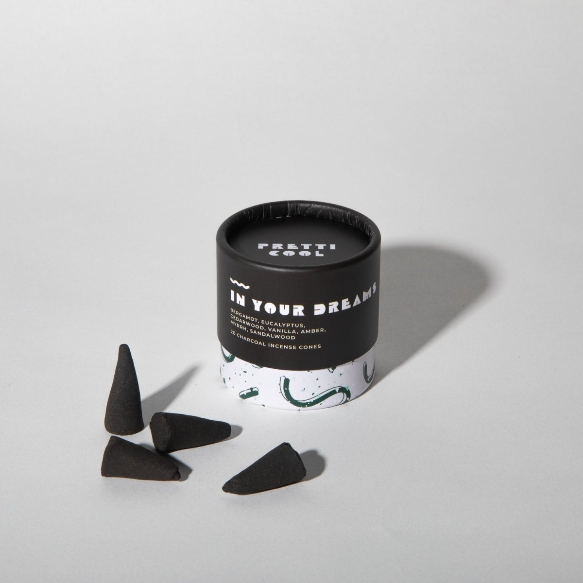 Pretti.Cool In Your Dreams Incense Cones - 20 Count Charcoal Therapeutic