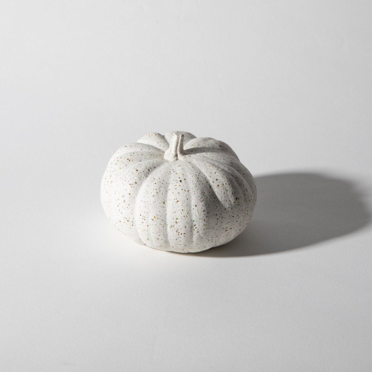 Pretti.Cool Mini White Terrazzo Concrete Pumpkin Figurine - 3.5" Fall Decor