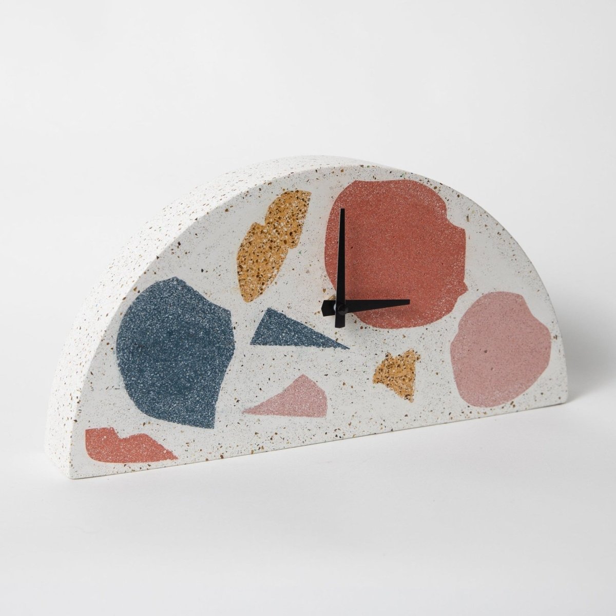 Pretti.Cool Modern Mantel Clock | Multicolor Terrazzo