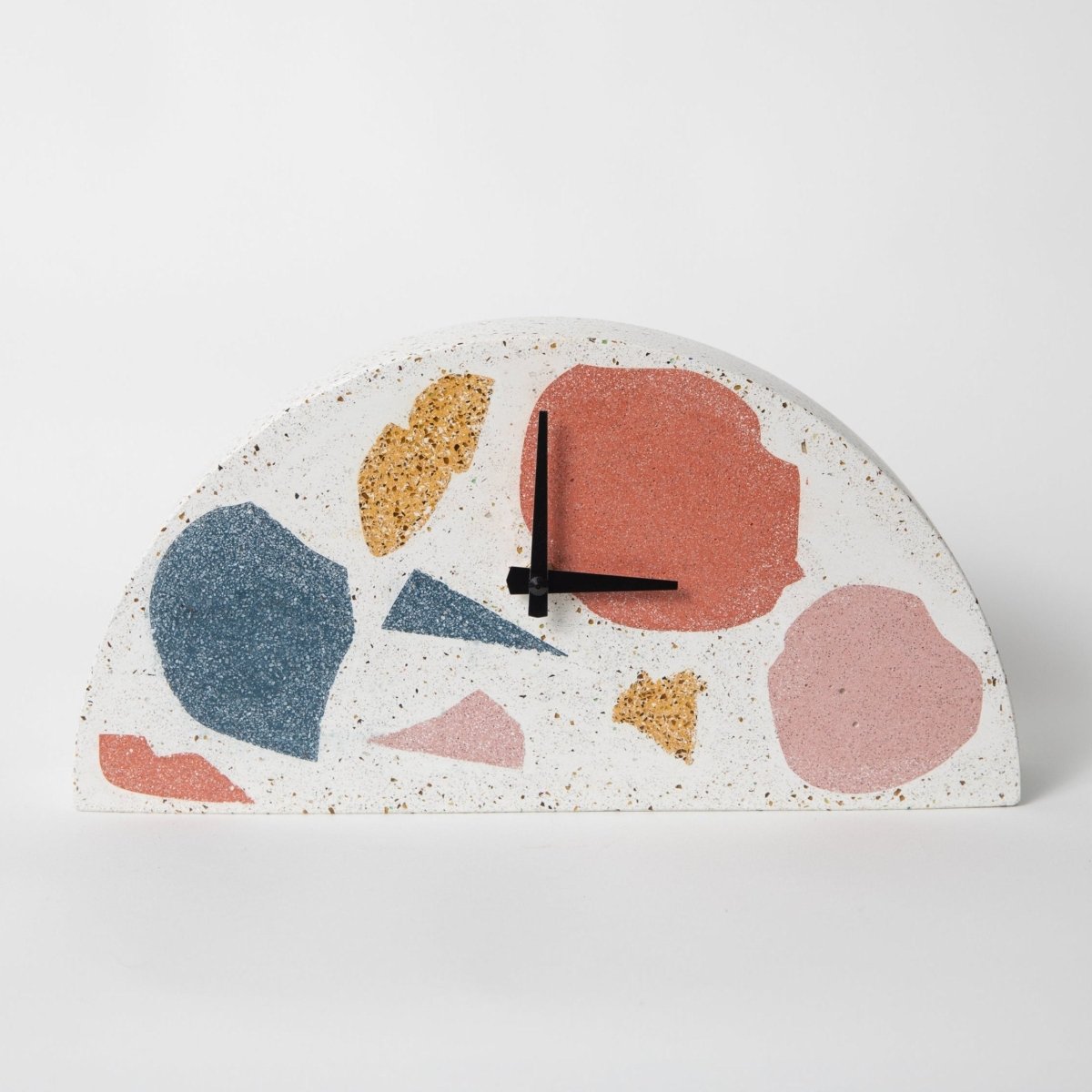 Pretti.Cool Modern Mantel Clock | Multicolor Terrazzo