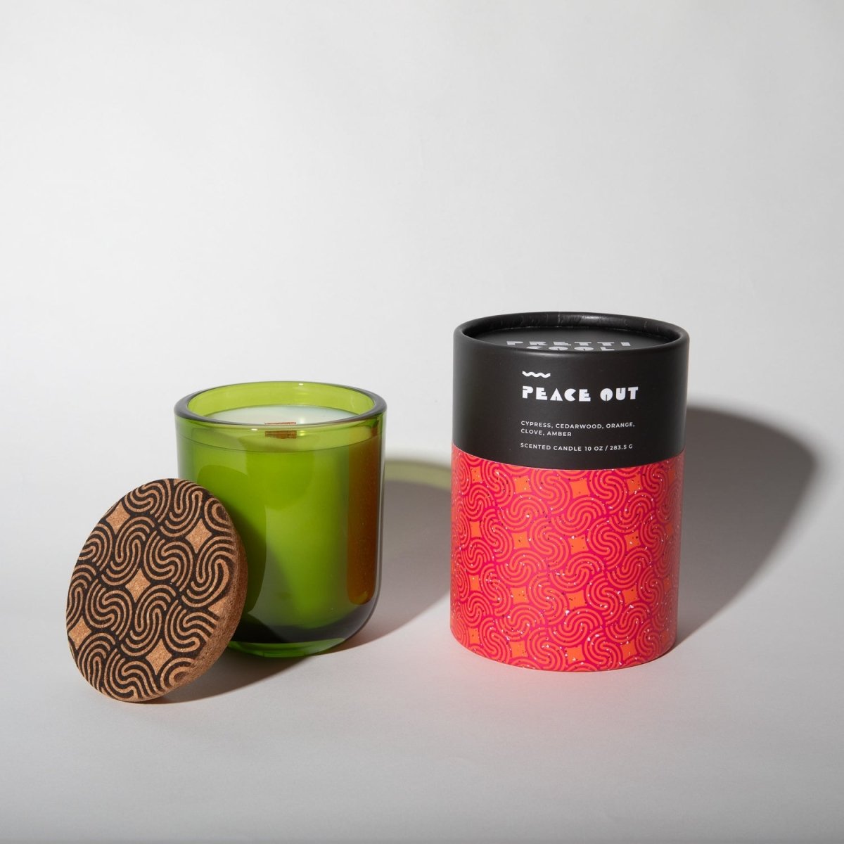 Pretti.Cool Soy Wax Candle - Peace Out - Cedarwood Cypress 10oz Wooden Wick