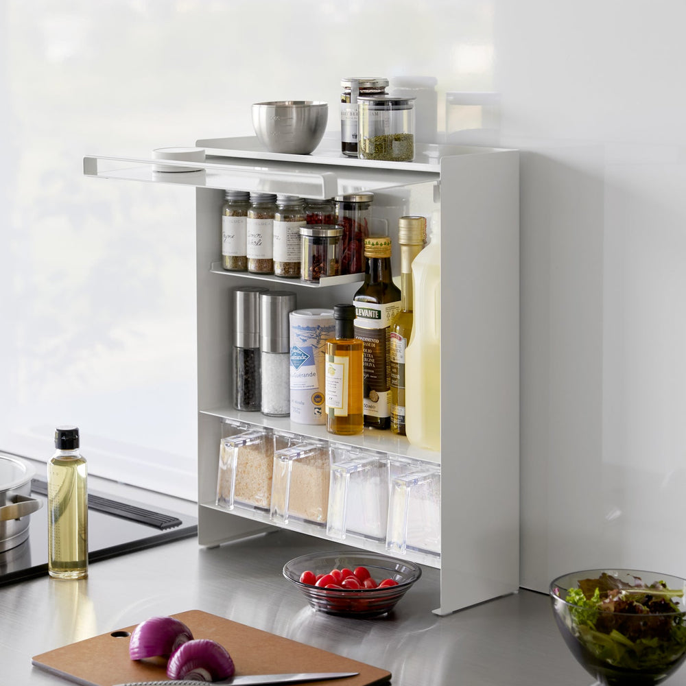 Concealable Steel Spice Rack