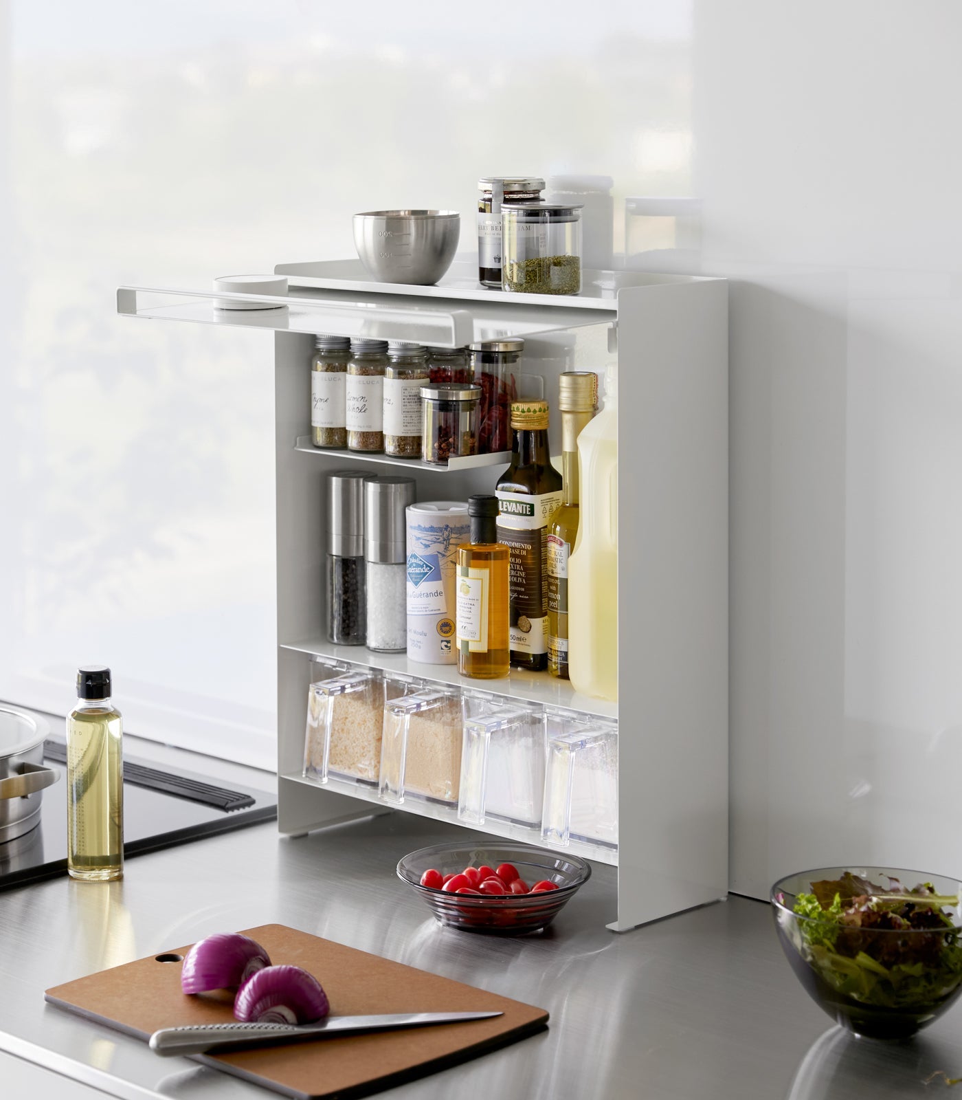 Concealable Steel Spice Rack