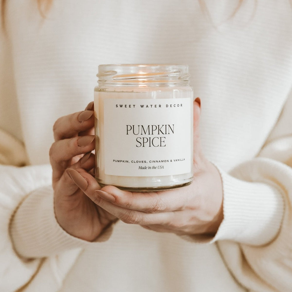 
                      
                        Sweet Water Decor Pumpkin Spice Soy Candle - Clear Jar - 9 oz - lily & onyx
                      
                    