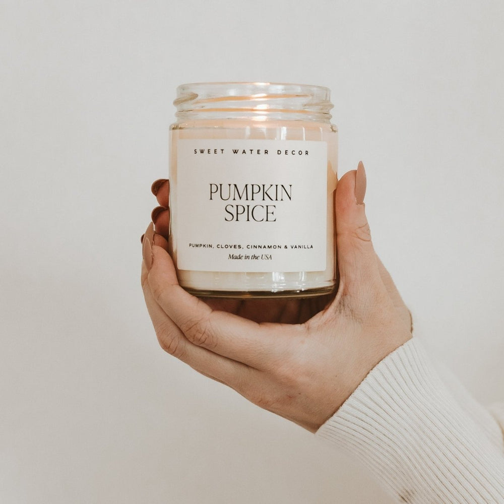 
                      
                        Sweet Water Decor Pumpkin Spice Soy Candle - Clear Jar - 9 oz - lily & onyx
                      
                    