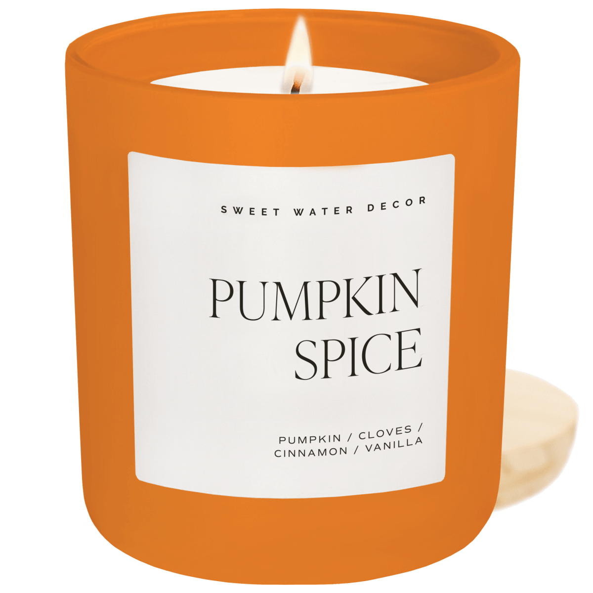 Sweet Water Decor Pumpkin Spice Soy Candle - Orange Matte Jar - 15 oz - lily & onyx