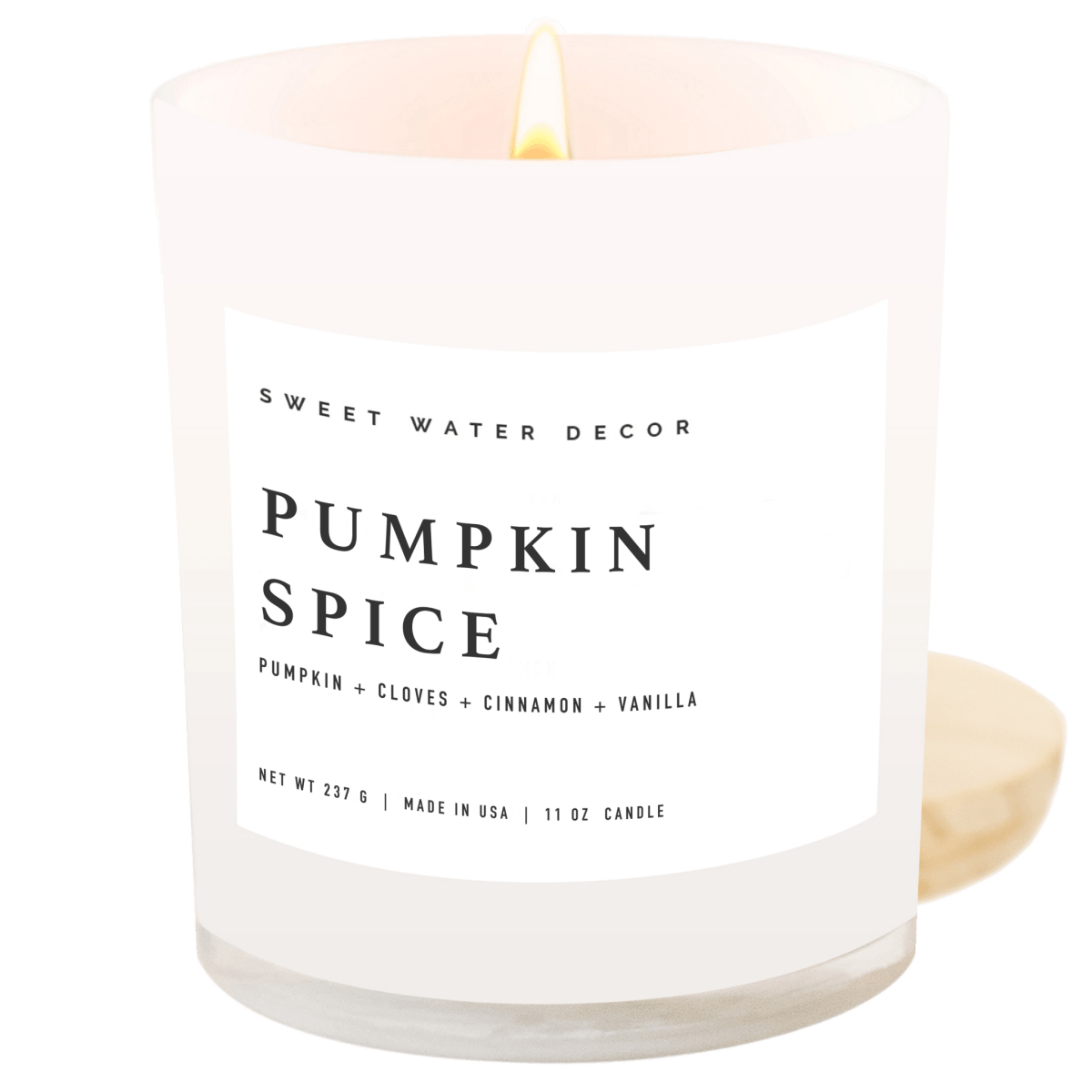 Sweet Water Decor Pumpkin Spice Soy Candle - White Jar - 11 oz - lily & onyx
