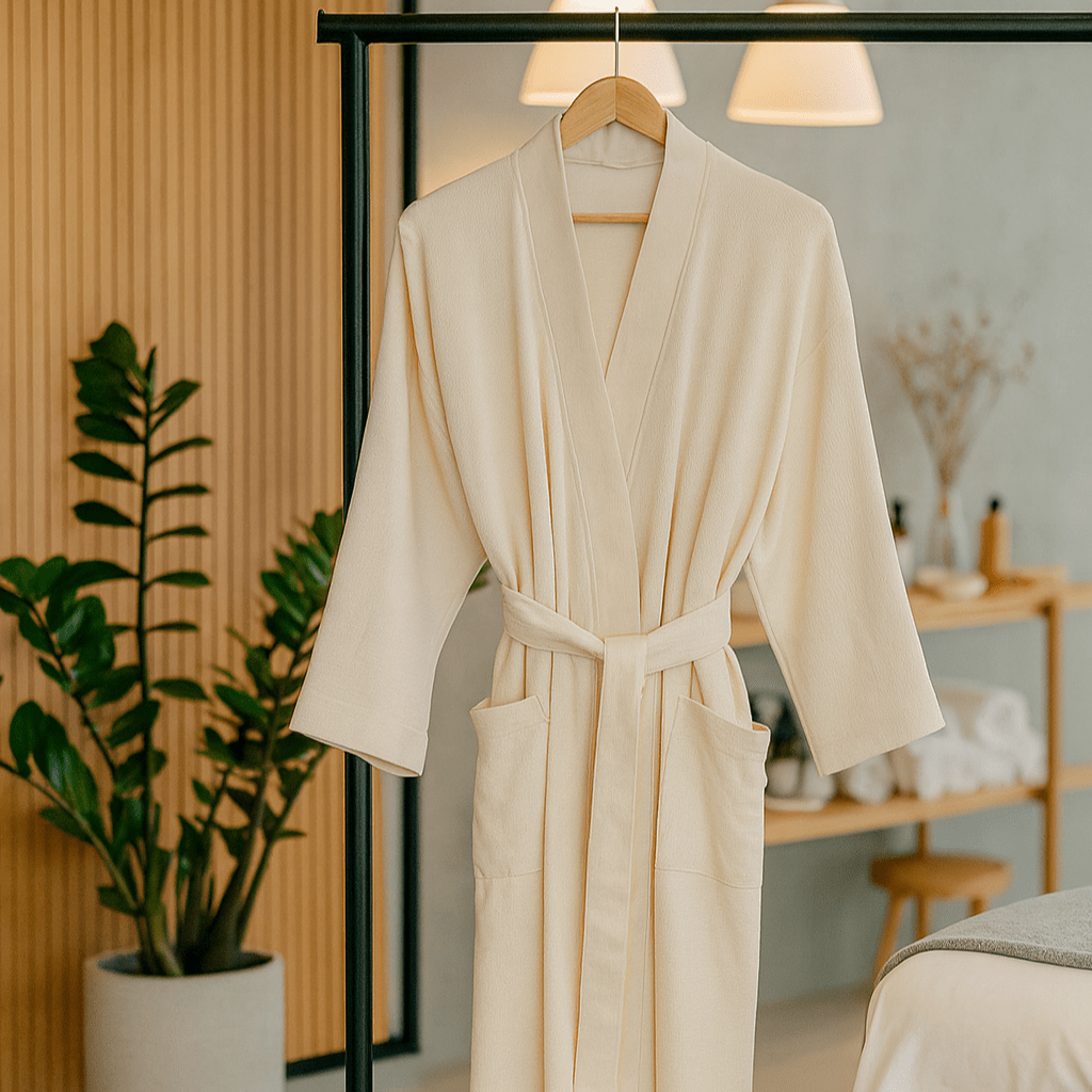 Pure Fiber Organic Cotton Kimono Robe | GOTS Certified Sustainable Loungewear