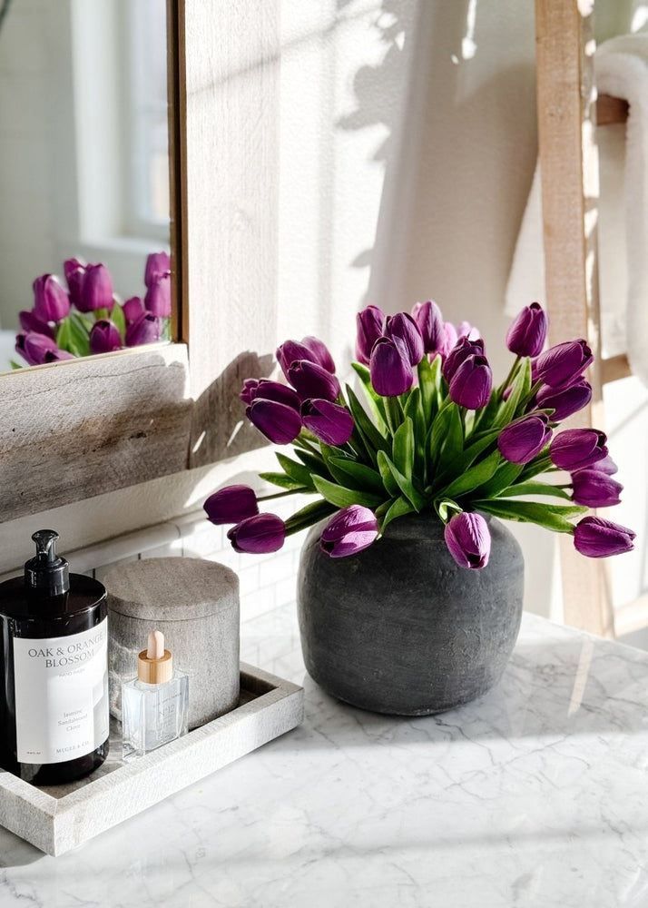 
                      
                        Afloral Purple Real Touch Faux Tulip Flower Bundle of 12 - lily & onyx
                      
                    