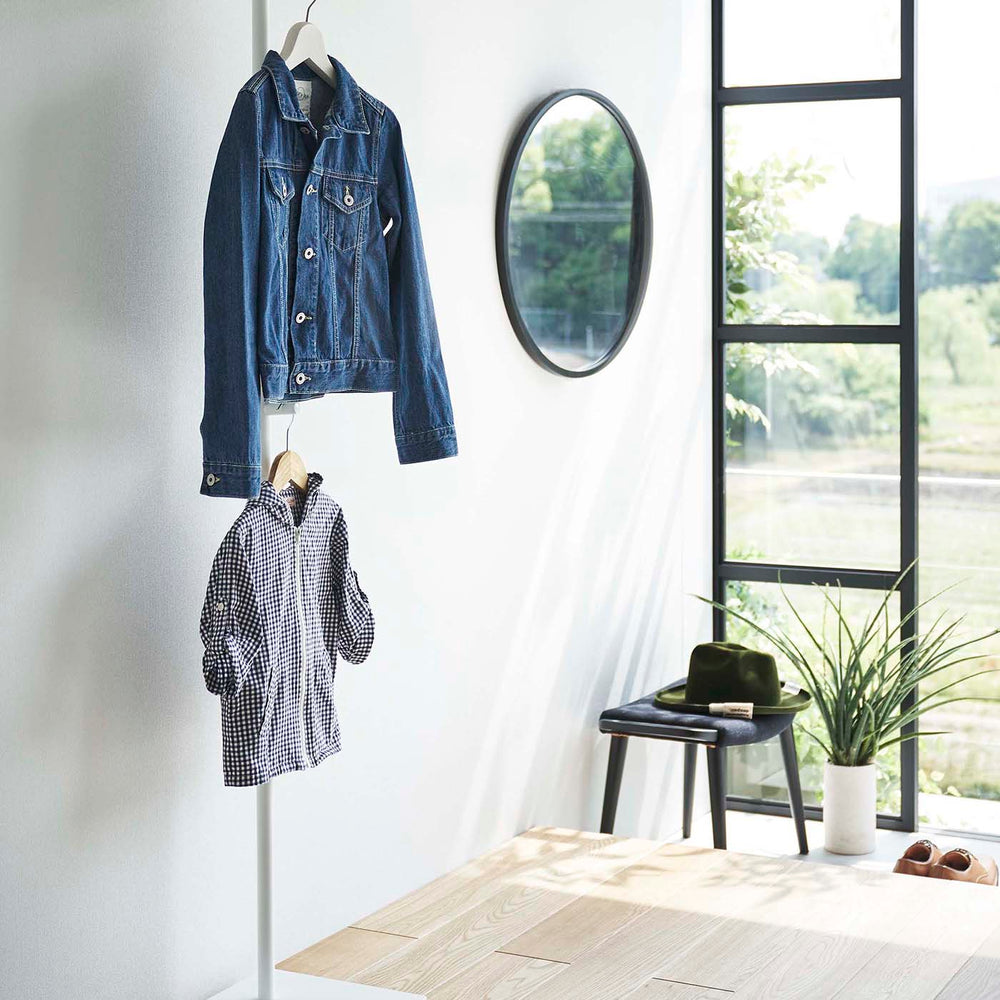 Steel & Wood Coat Rack, 63.98" H
