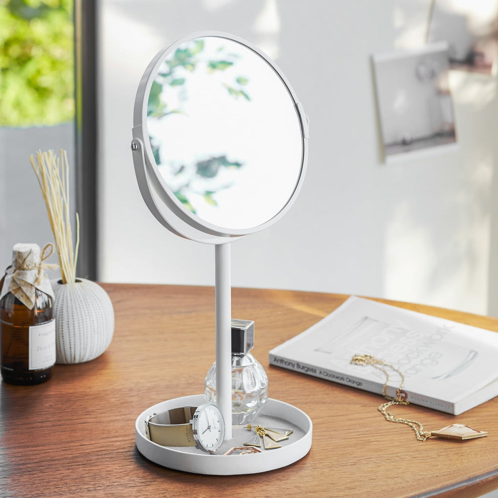Tower Vanity Mirror with Jewelry Tray