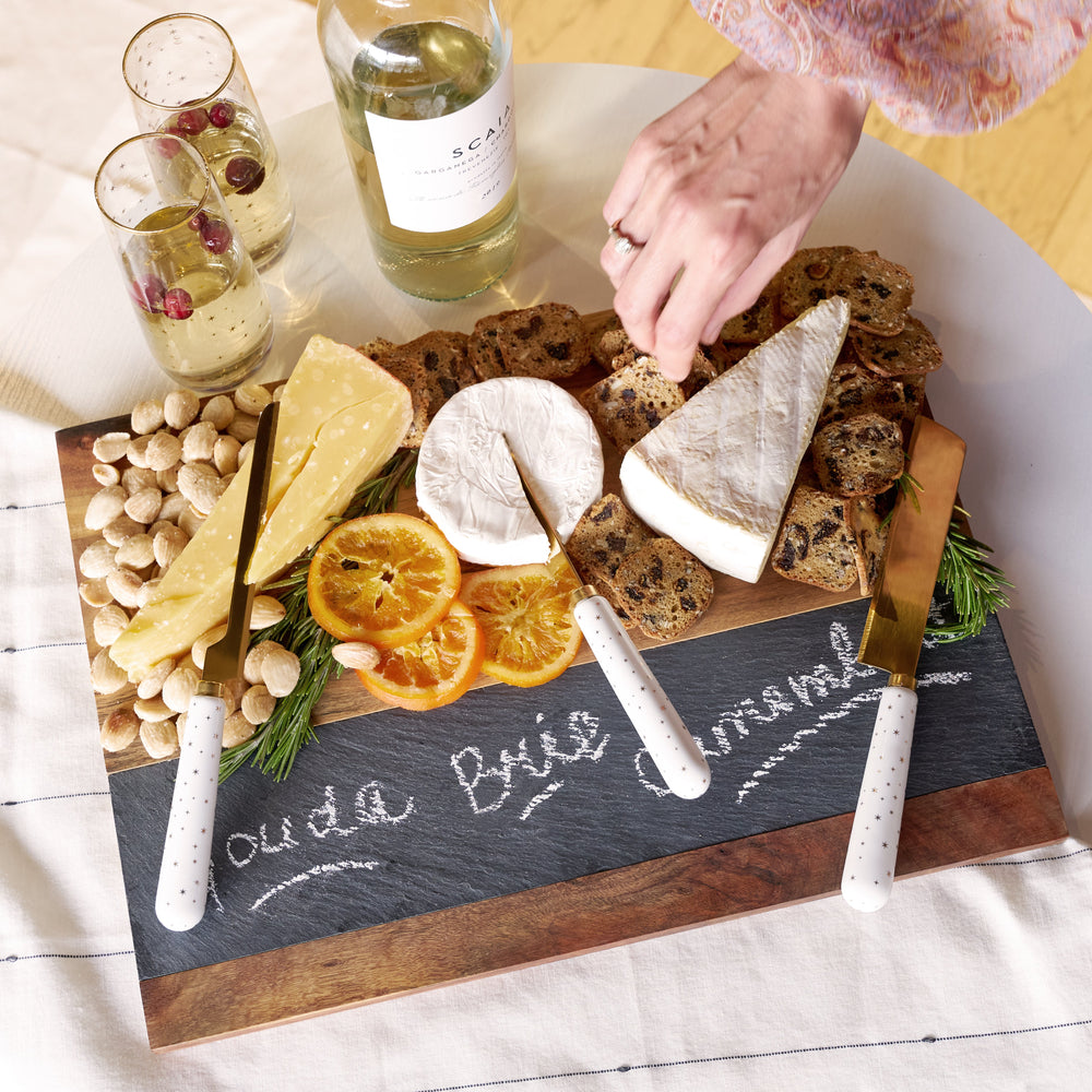 Acacia Wood and Slate Cheese Board