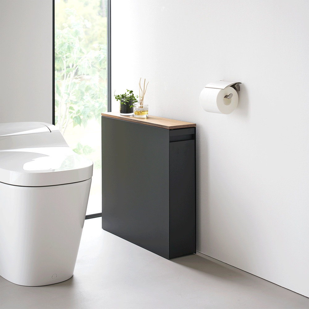 
                      
                        Pull-Out Bathroom Storage Cabinet with Wood Top
                      
                    