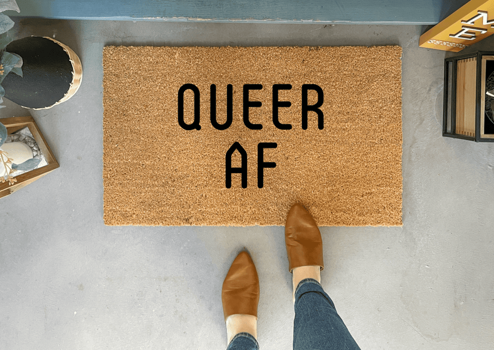 Nickel Designs Custom Doormats QUEER AF Pride Doormat