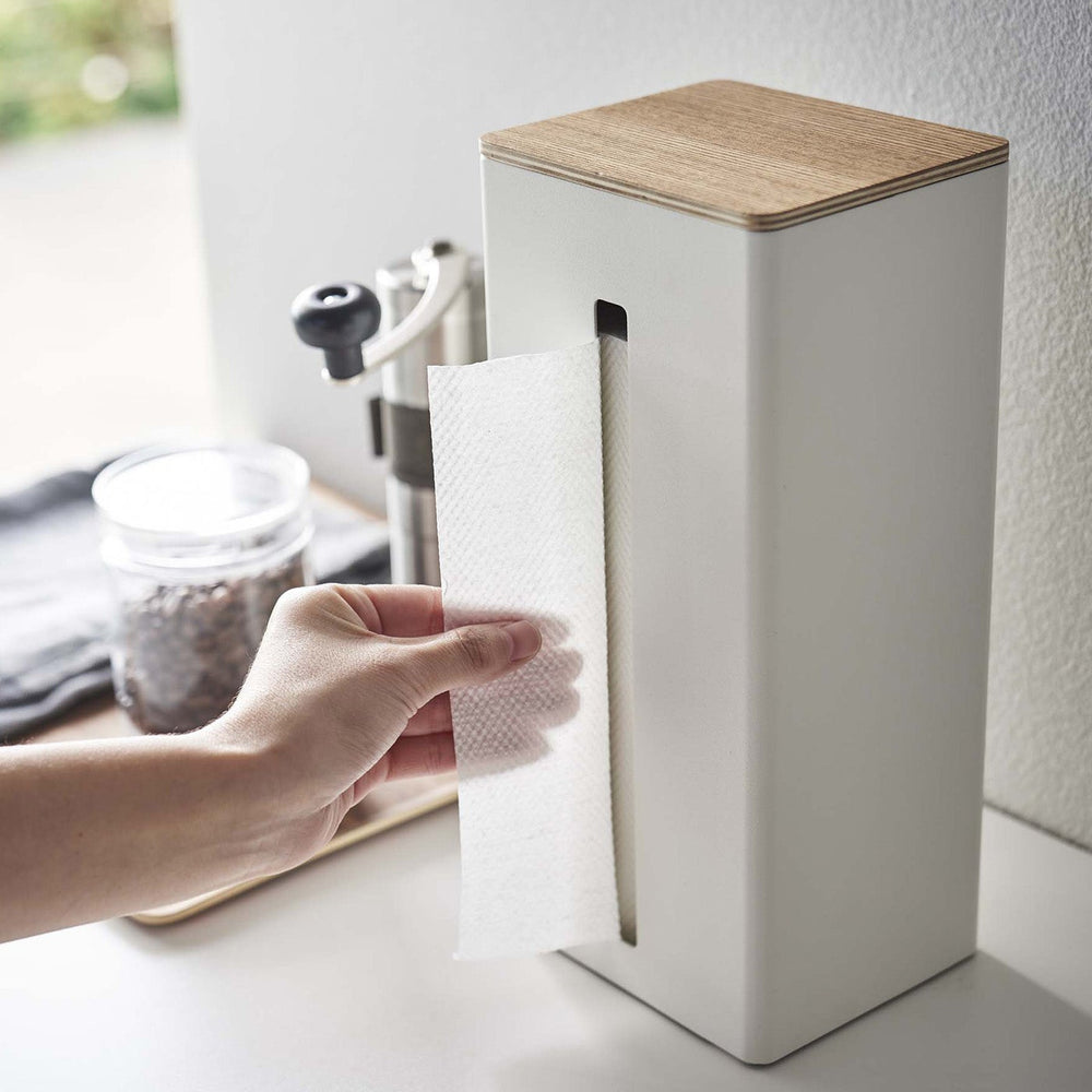 
                      
                        Two-Sided Steel & Wood Tissue Case
                      
                    