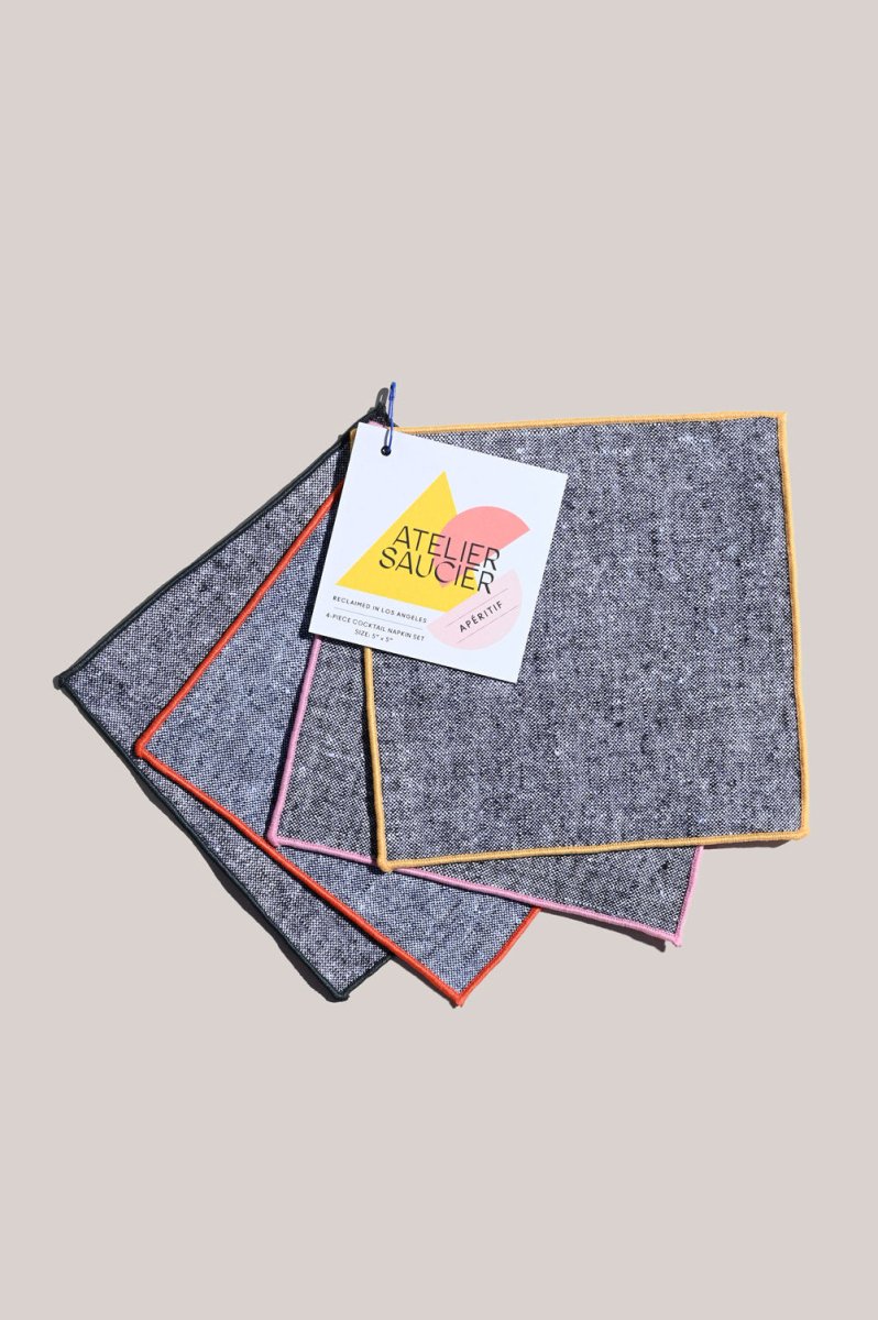 ATELIER SAUCIER Rainbow Chambray Cocktail Napkins | Set of 4 - lily & onyx