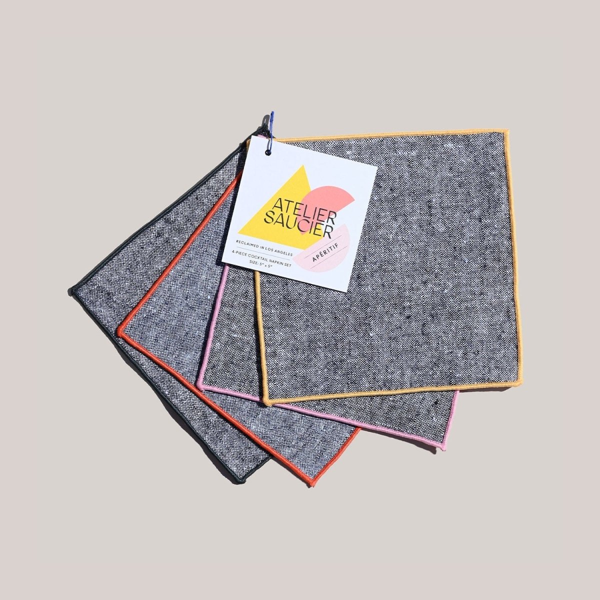 ATELIER SAUCIER Rainbow Chambray Cocktail Napkins | Set of 4 - lily & onyx