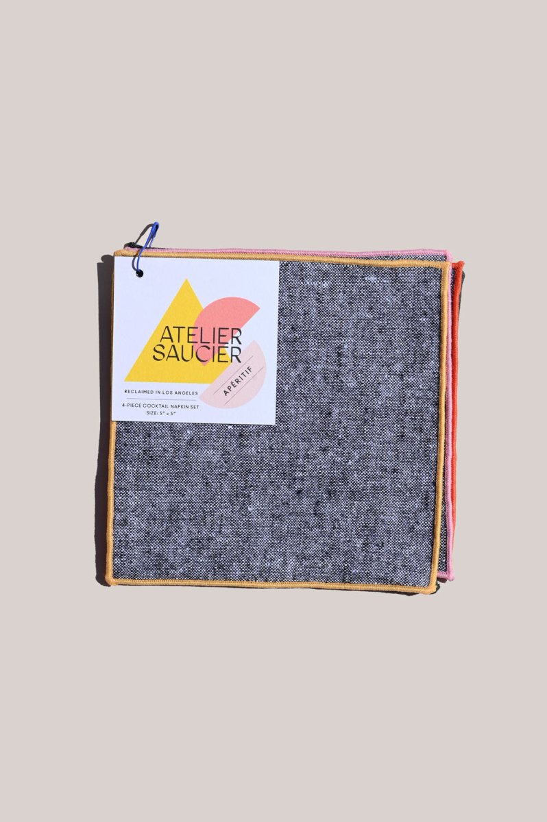ATELIER SAUCIER Rainbow Chambray Cocktail Napkins | Set of 4 - lily & onyx